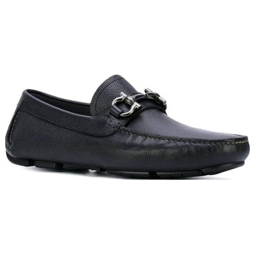 SALVADORE FERRAGAMO black driver loafers